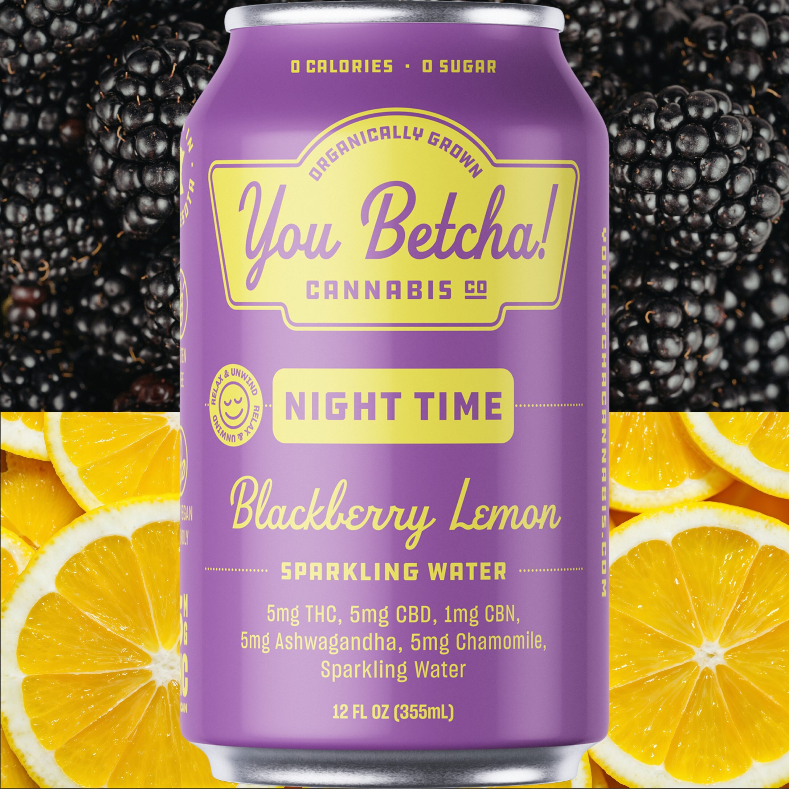 Night Time Seltzer – 4 pack – Blackberry-Lemon